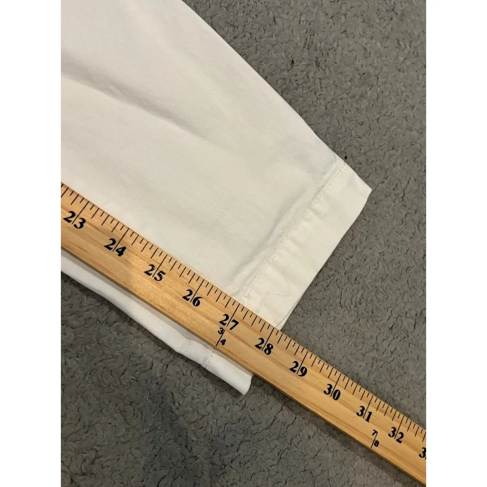 Banana Republic City Chino Pants Womens 4 Off White Cream Straight Leg Stretch